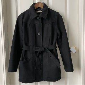 J Crew Black Wool Coat Women’s Size Petite Small or maybe Reg XS Pea Coat